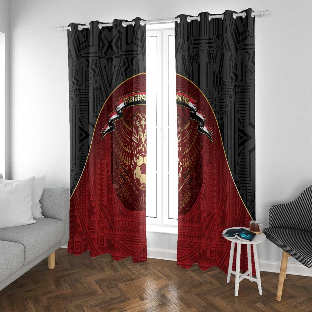 Egypt Football Window Curtain Tribal Eagle With Ancient Egyptian Patterns
