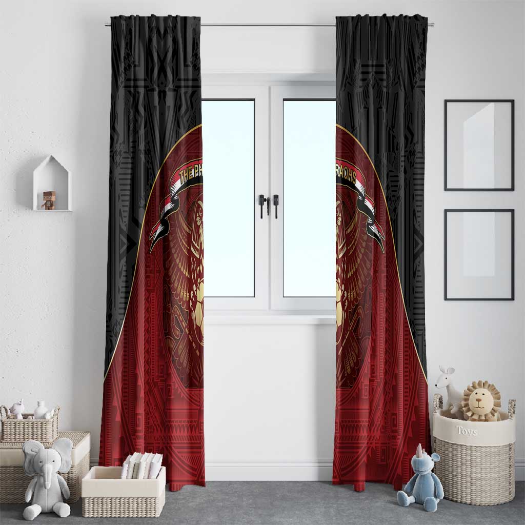 Egypt Football Window Curtain Tribal Eagle With Ancient Egyptian Patterns