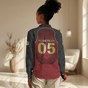 Custom Egypt Football Women Casual Shirt Tribal Eagle With Ancient Egyptian Patterns