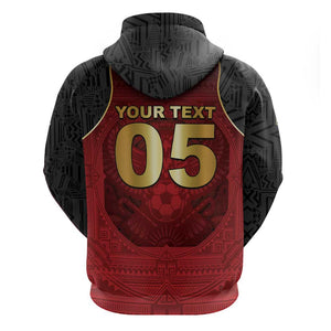 Custom Egypt Football Zip Hoodie Tribal Eagle With Ancient Egyptian Patterns