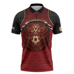 Custom Egypt Football Zipper Polo Shirt Tribal Eagle With Ancient Egyptian Patterns