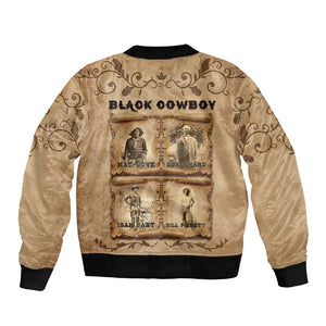 Black Cowboy Bomber Jacket African American Black History Western Grunge - African Pride