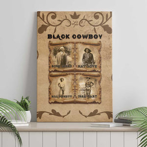 Black Cowboy Canvas Wall Art African American Black History Western Grunge - African Pride