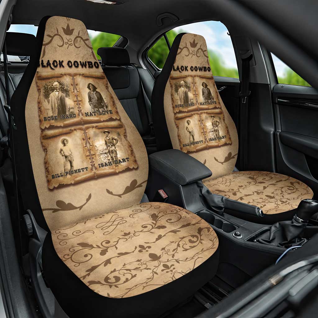 Black Cowboy Car Seat Cover African American Black History Western Grunge - African Pride