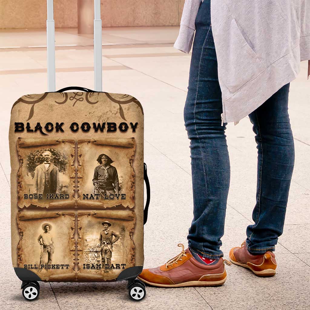 Black Cowboy Luggage Cover African American Black History Western Grunge - African Pride