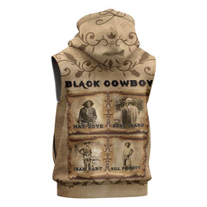 Black Cowboy Sleeveless Hoodie African American Black History Western Grunge - African Pride