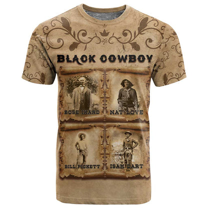 Black Cowboy T shirt African American Black History Western Grunge - African Pride