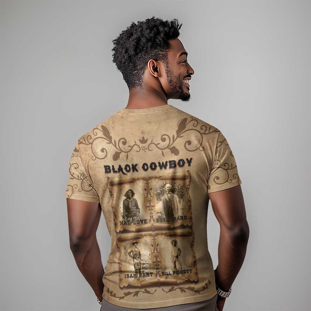 Black Cowboy T shirt African American Black History Western Grunge - African Pride