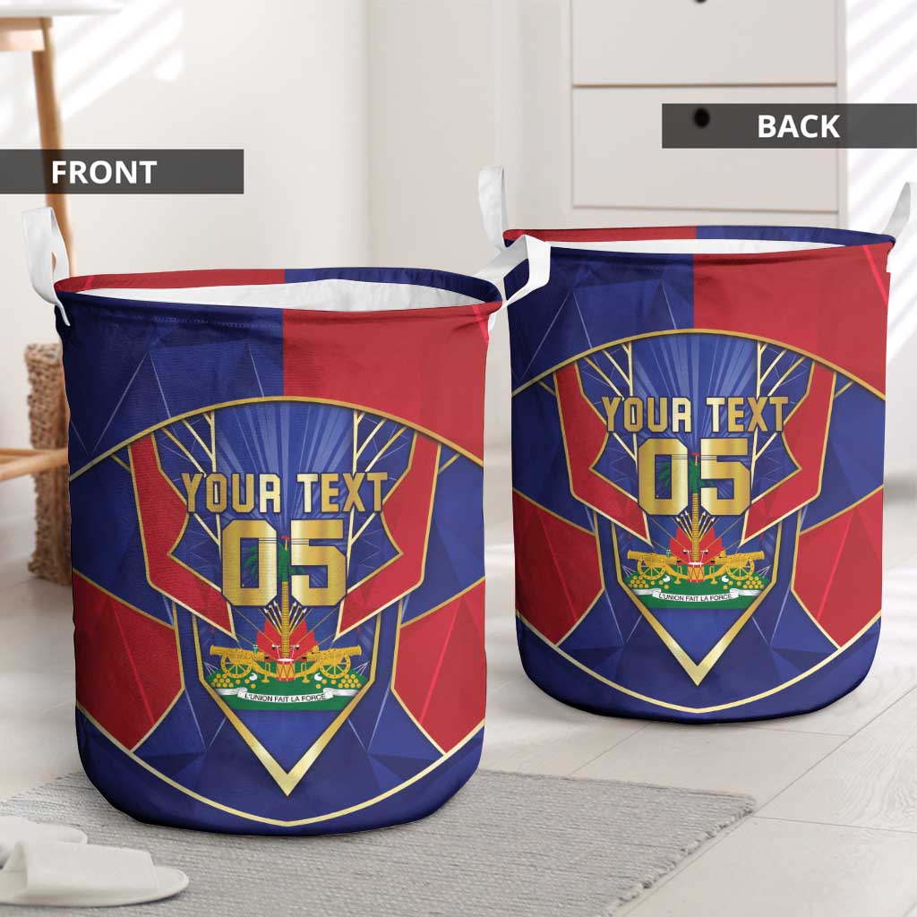 Custom Afro-Haitians Football Laundry Basket Haitian Palm Tree Unique Style