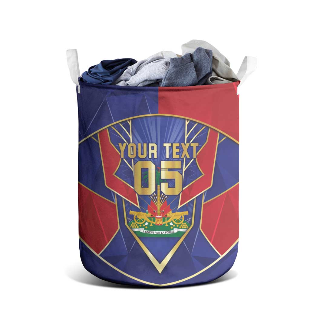 Custom Afro-Haitians Football Laundry Basket Haitian Palm Tree Unique Style