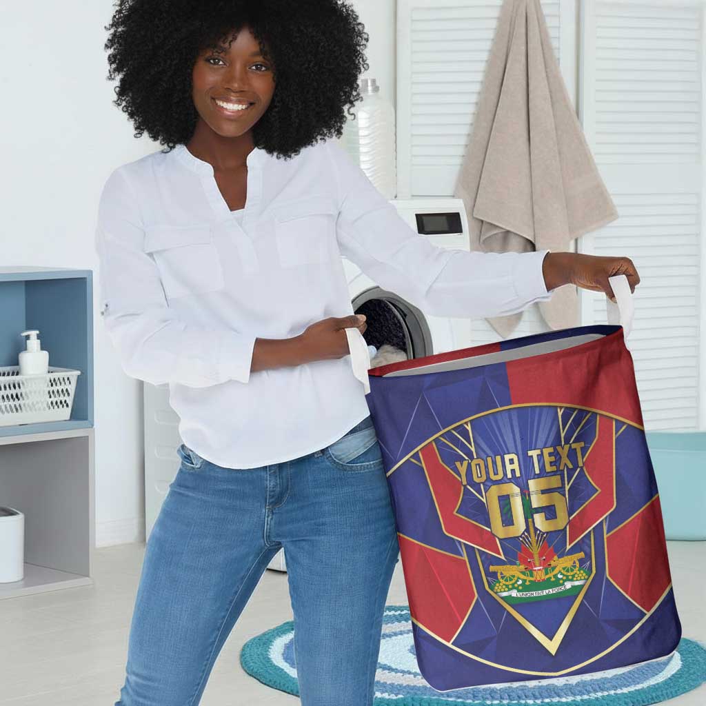 Custom Afro-Haitians Football Laundry Basket Haitian Palm Tree Unique Style