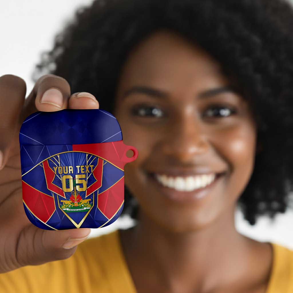 Custom Afro-Haitians Football AirPods Case Haitian Palm Tree Unique Style