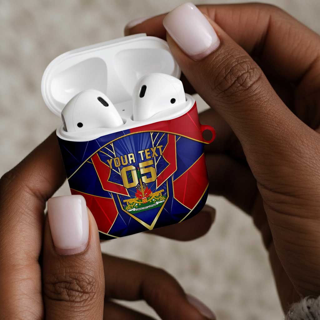 Custom Afro-Haitians Football AirPods Case Haitian Palm Tree Unique Style