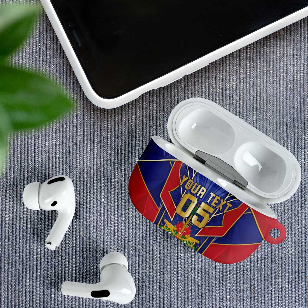 Custom Afro-Haitians Football AirPods Case Haitian Palm Tree Unique Style