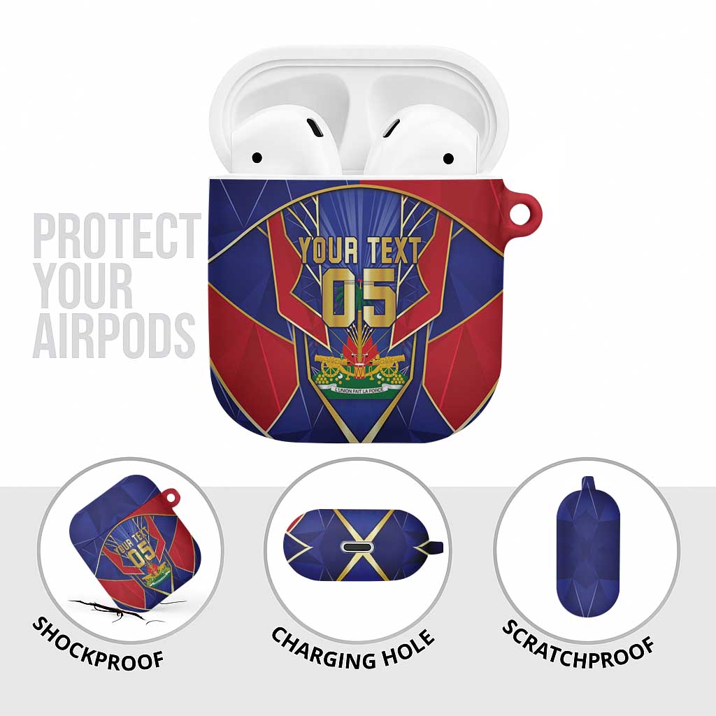 Custom Afro-Haitians Football AirPods Case Haitian Palm Tree Unique Style