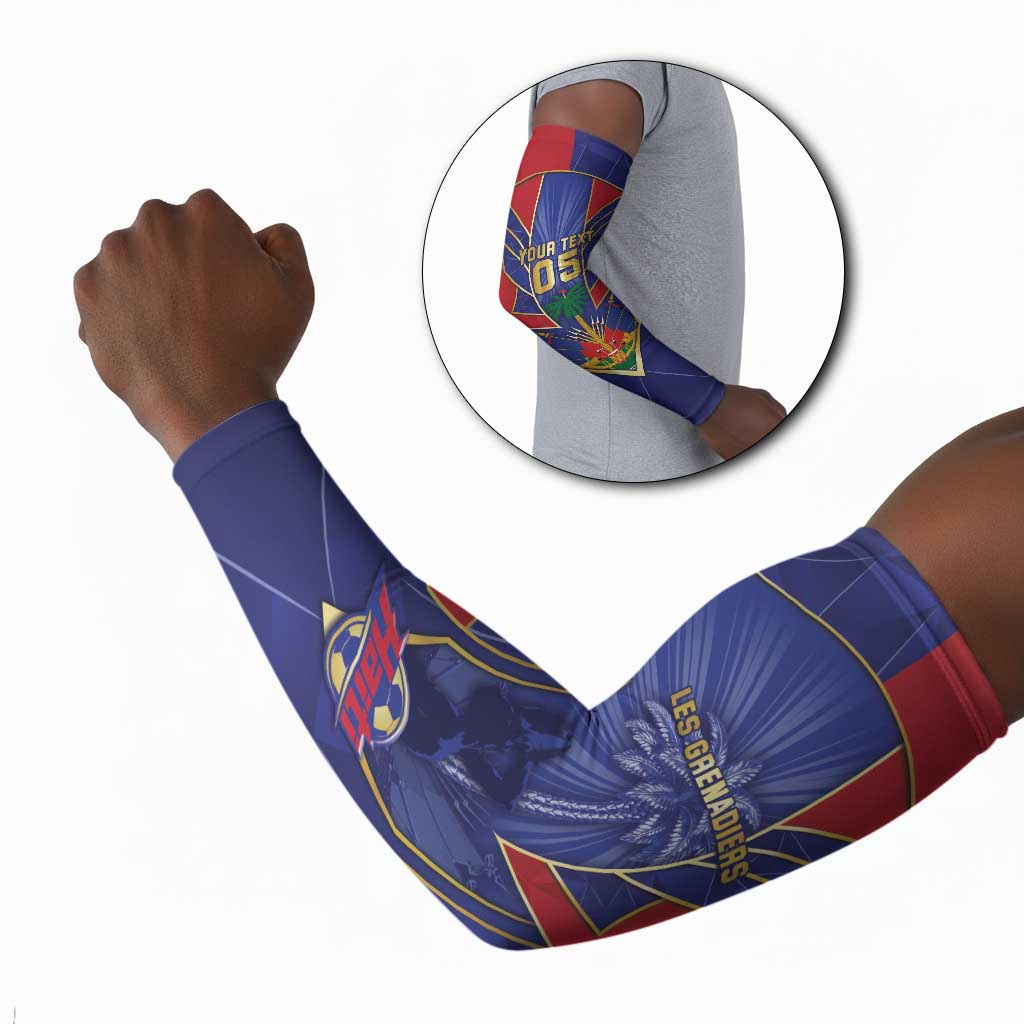 Custom Afro-Haitians Football Arm Sleeves Haitian Palm Tree Unique Style
