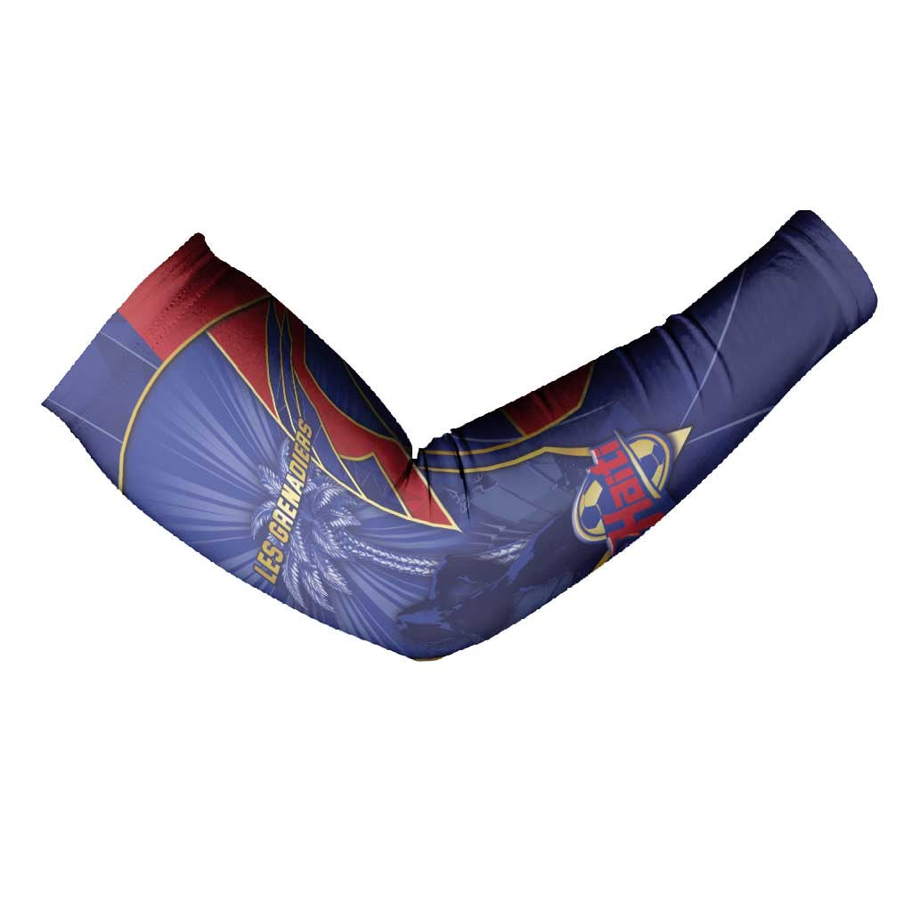 Custom Afro-Haitians Football Arm Sleeves Haitian Palm Tree Unique Style