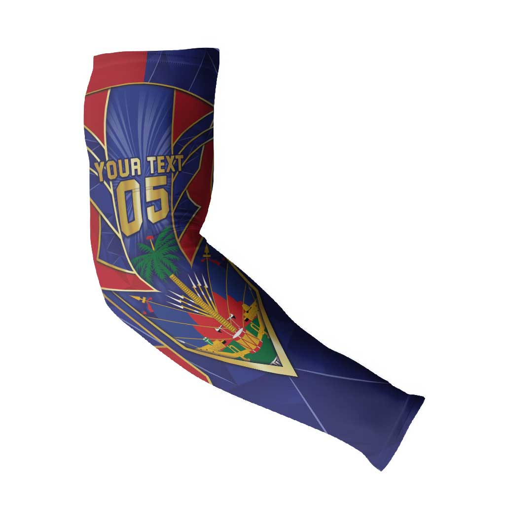 Custom Afro-Haitians Football Arm Sleeves Haitian Palm Tree Unique Style