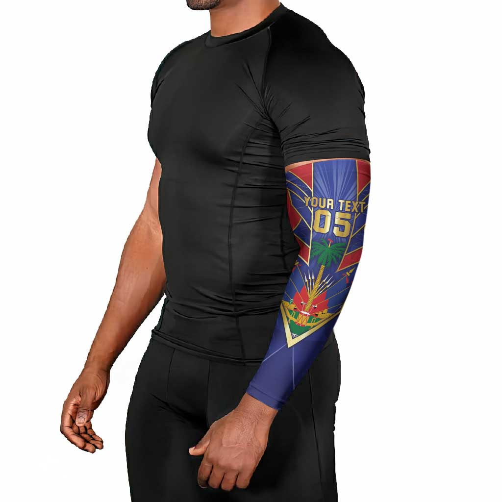 Custom Afro-Haitians Football Arm Sleeves Haitian Palm Tree Unique Style