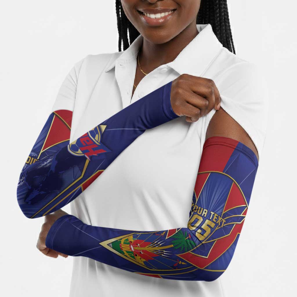 Custom Afro-Haitians Football Arm Sleeves Haitian Palm Tree Unique Style