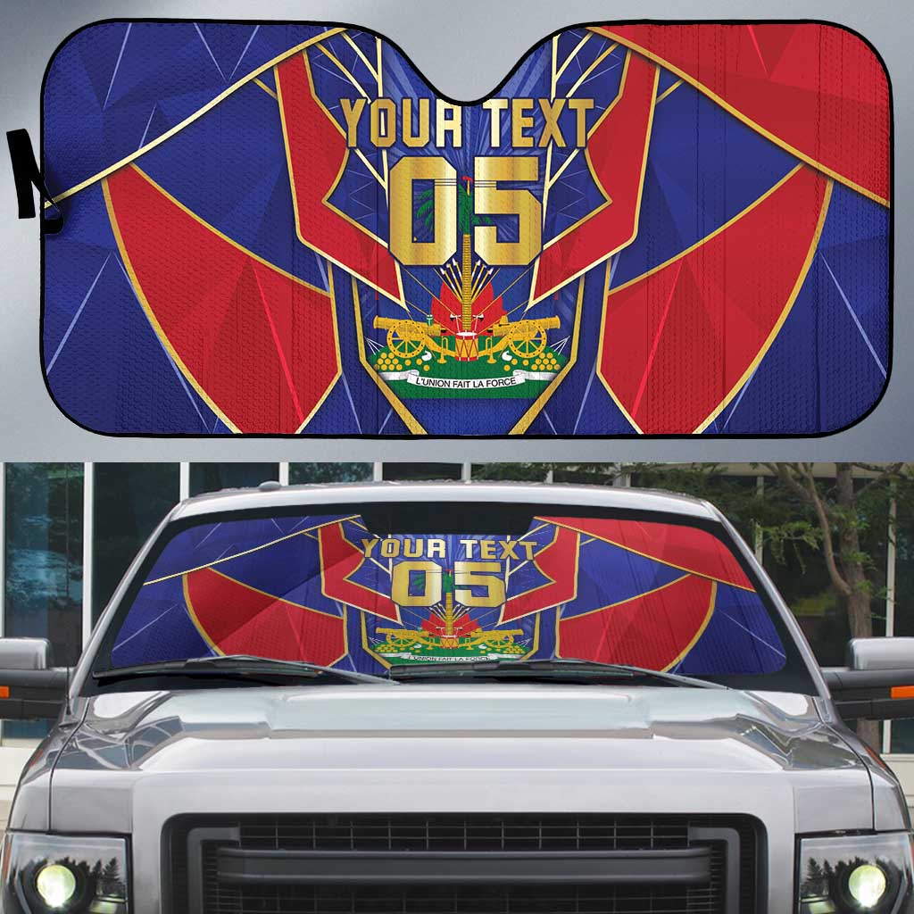 Custom Afro-Haitians Football Auto Sun Shade Haitian Palm Tree Unique Style