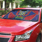 Custom Afro-Haitians Football Auto Sun Shade Haitian Palm Tree Unique Style