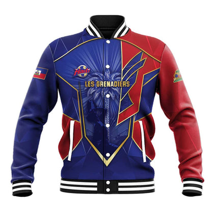 Custom Afro-Haitians Football Baseball Jacket Haitian Palm Tree Unique Style