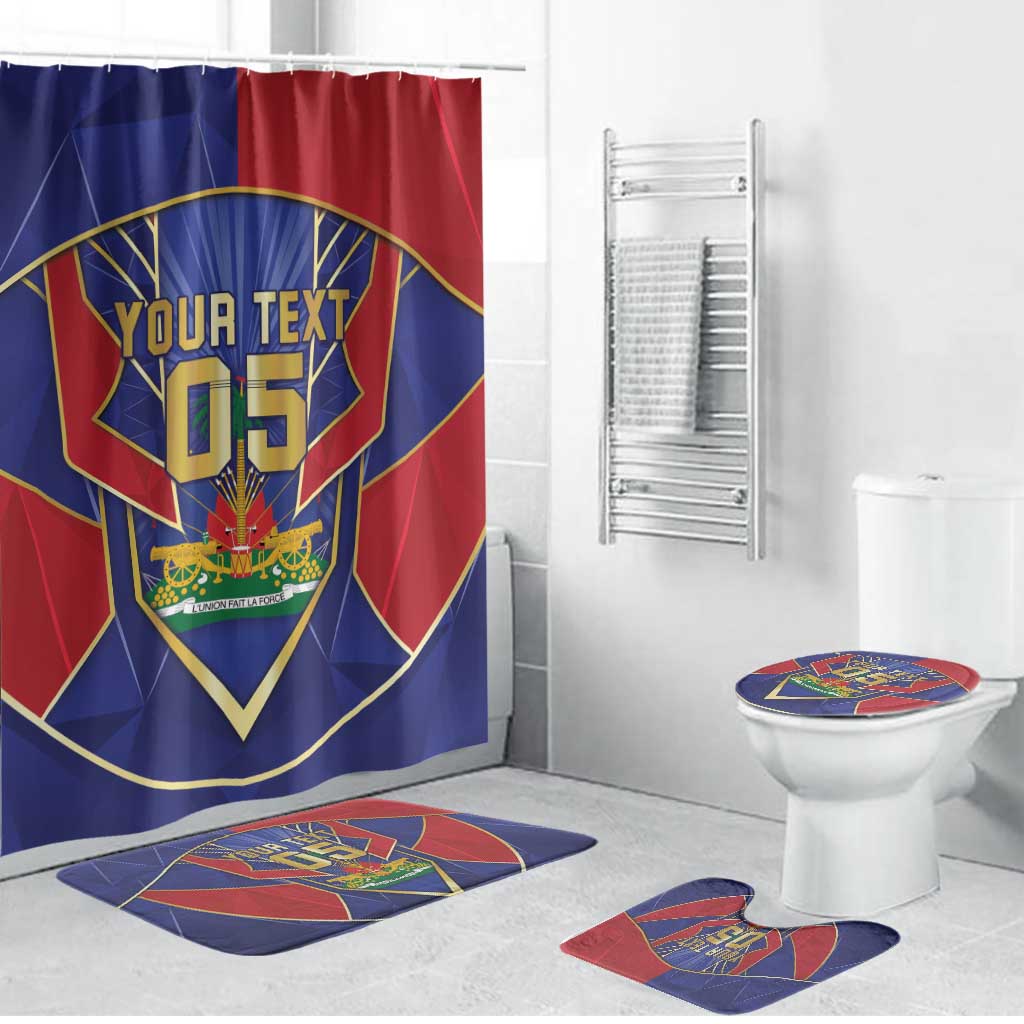 Custom Afro-Haitians Football Bathroom Set Haitian Palm Tree Unique Style