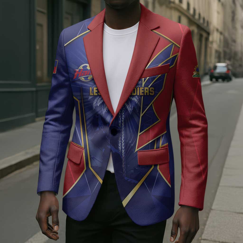 Custom Afro-Haitians Football Blazer Haitian Palm Tree Unique Style