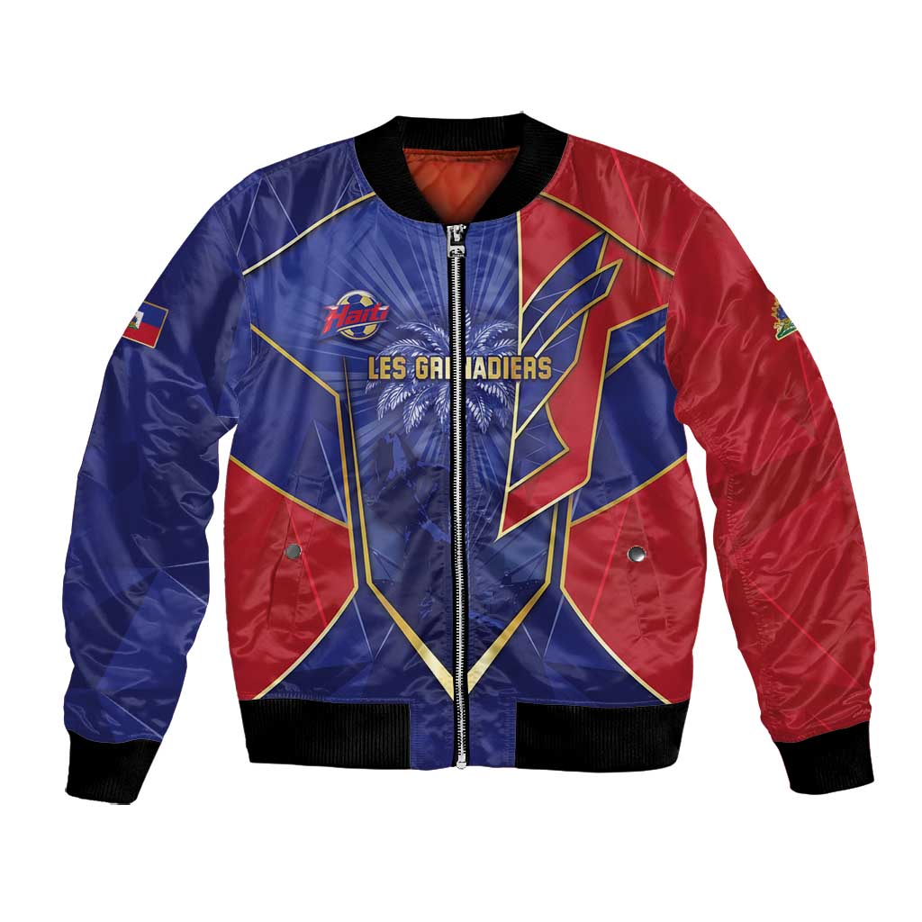 Custom Afro-Haitians Football Bomber Jacket Haitian Palm Tree Unique Style
