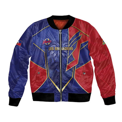 Custom Afro-Haitians Football Bomber Jacket Haitian Palm Tree Unique Style