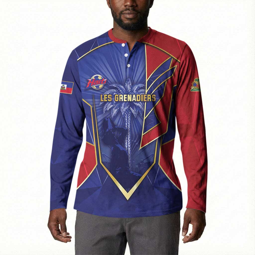 Custom Afro-Haitians Football Button Sweatshirt Haitian Palm Tree Unique Style