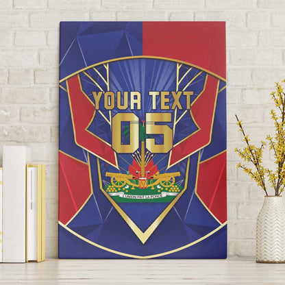 Custom Afro-Haitians Football Canvas Wall Art Haitian Palm Tree Unique Style