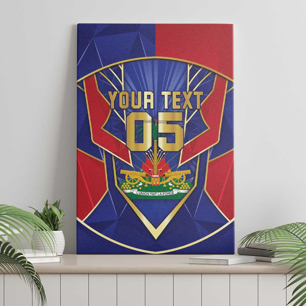 Custom Afro-Haitians Football Canvas Wall Art Haitian Palm Tree Unique Style