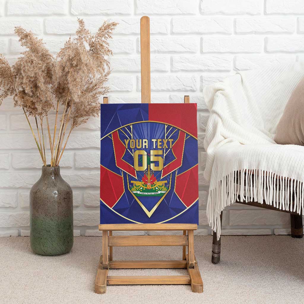 Custom Afro-Haitians Football Canvas Wall Art Haitian Palm Tree Unique Style