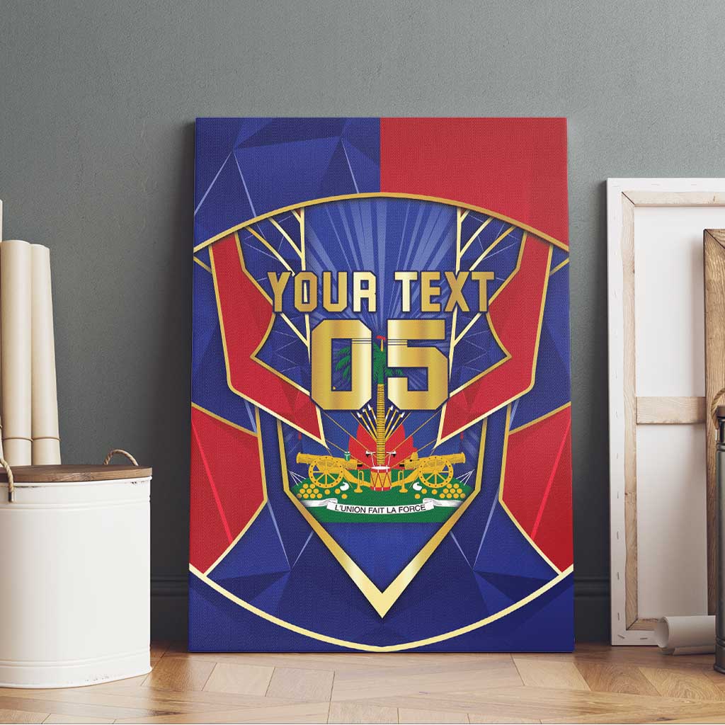 Custom Afro-Haitians Football Canvas Wall Art Haitian Palm Tree Unique Style