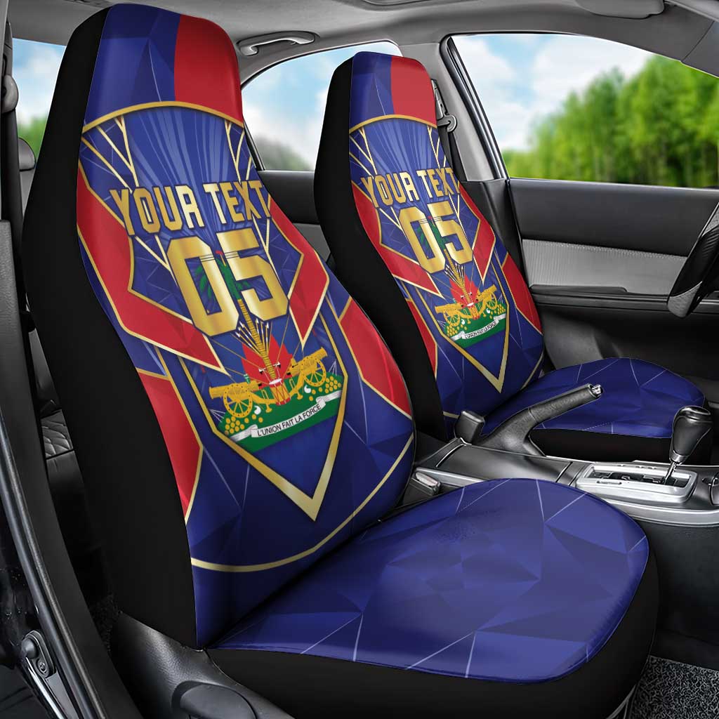 Custom Afro-Haitians Football Car Seat Cover Haitian Palm Tree Unique Style