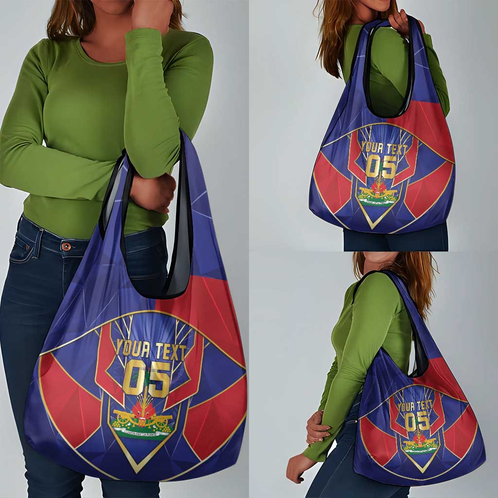 Custom Afro-Haitians Football Grocery Bag Haitian Palm Tree Unique Style
