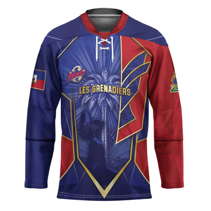Custom Afro-Haitians Football Hockey Jersey Haitian Palm Tree Unique Style