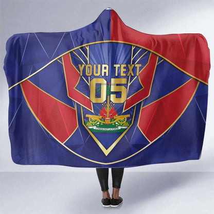 Custom Afro-Haitians Football Hooded Blanket Haitian Palm Tree Unique Style
