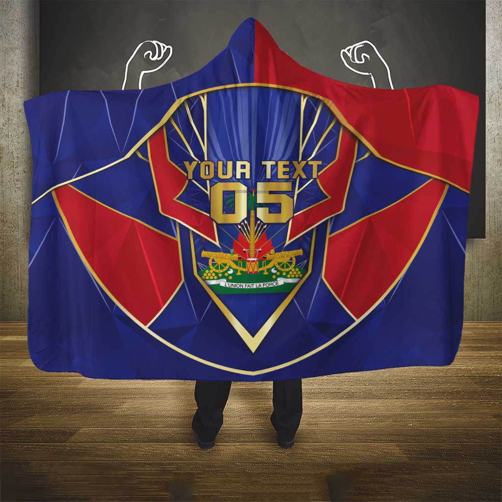 Custom Afro-Haitians Football Hooded Blanket Haitian Palm Tree Unique Style