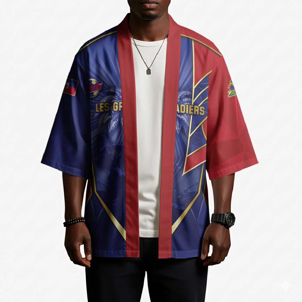 Custom Afro-Haitians Football Kimono Haitian Palm Tree Unique Style