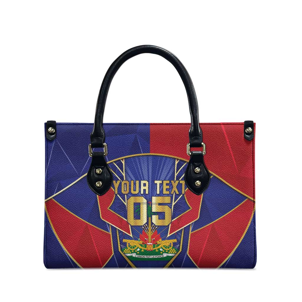 Custom Afro-Haitians Football Leather Bag Haitian Palm Tree Unique Style