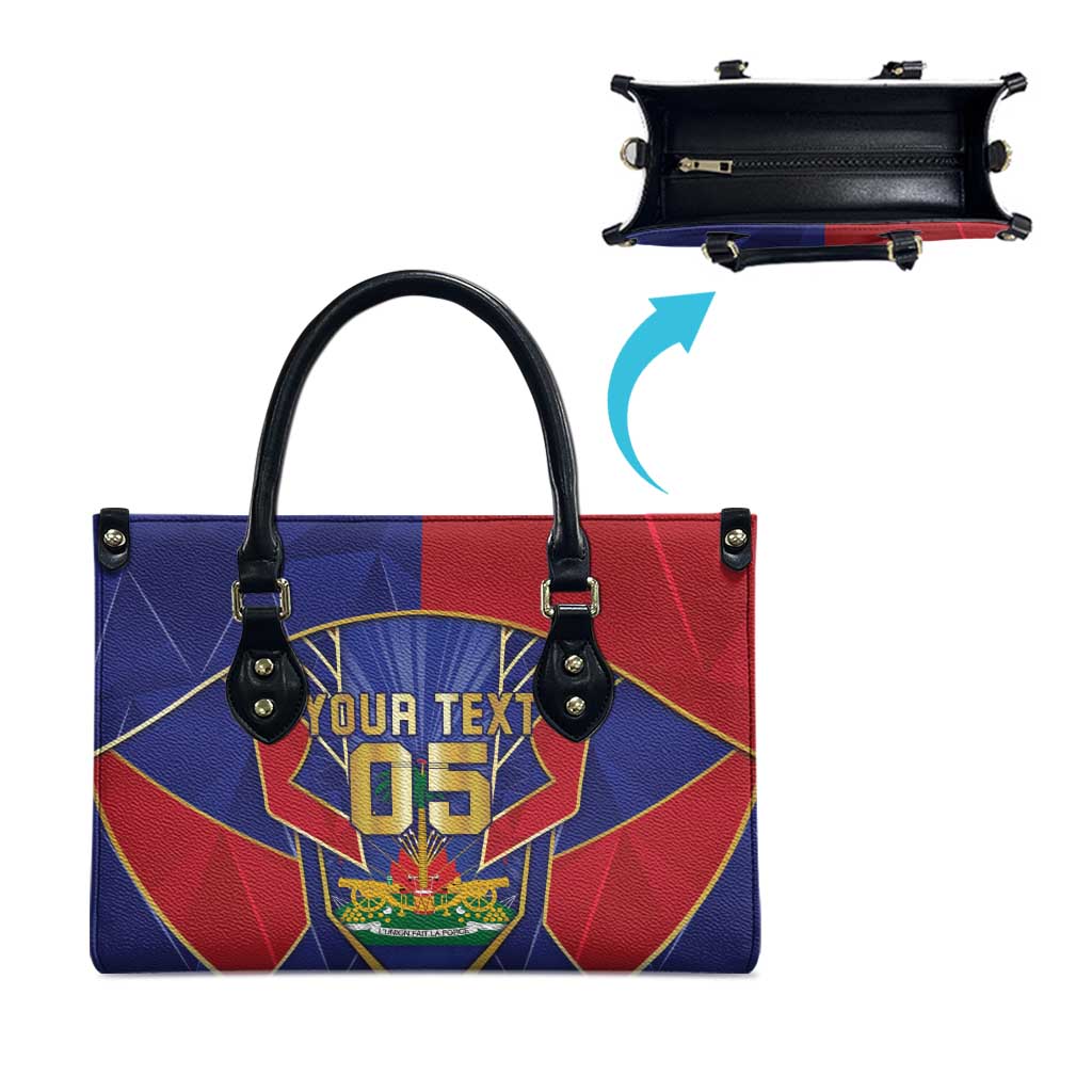 Custom Afro-Haitians Football Leather Bag Haitian Palm Tree Unique Style