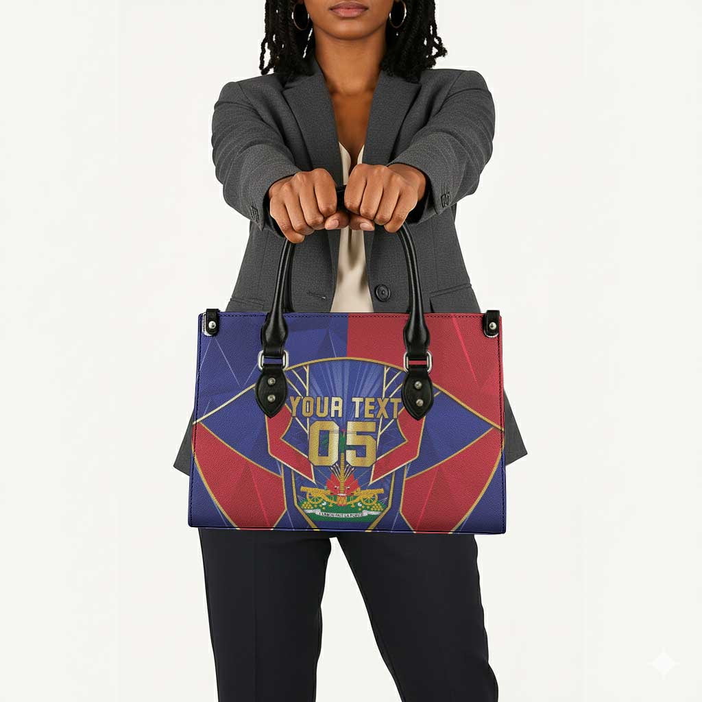 Custom Afro-Haitians Football Leather Bag Haitian Palm Tree Unique Style