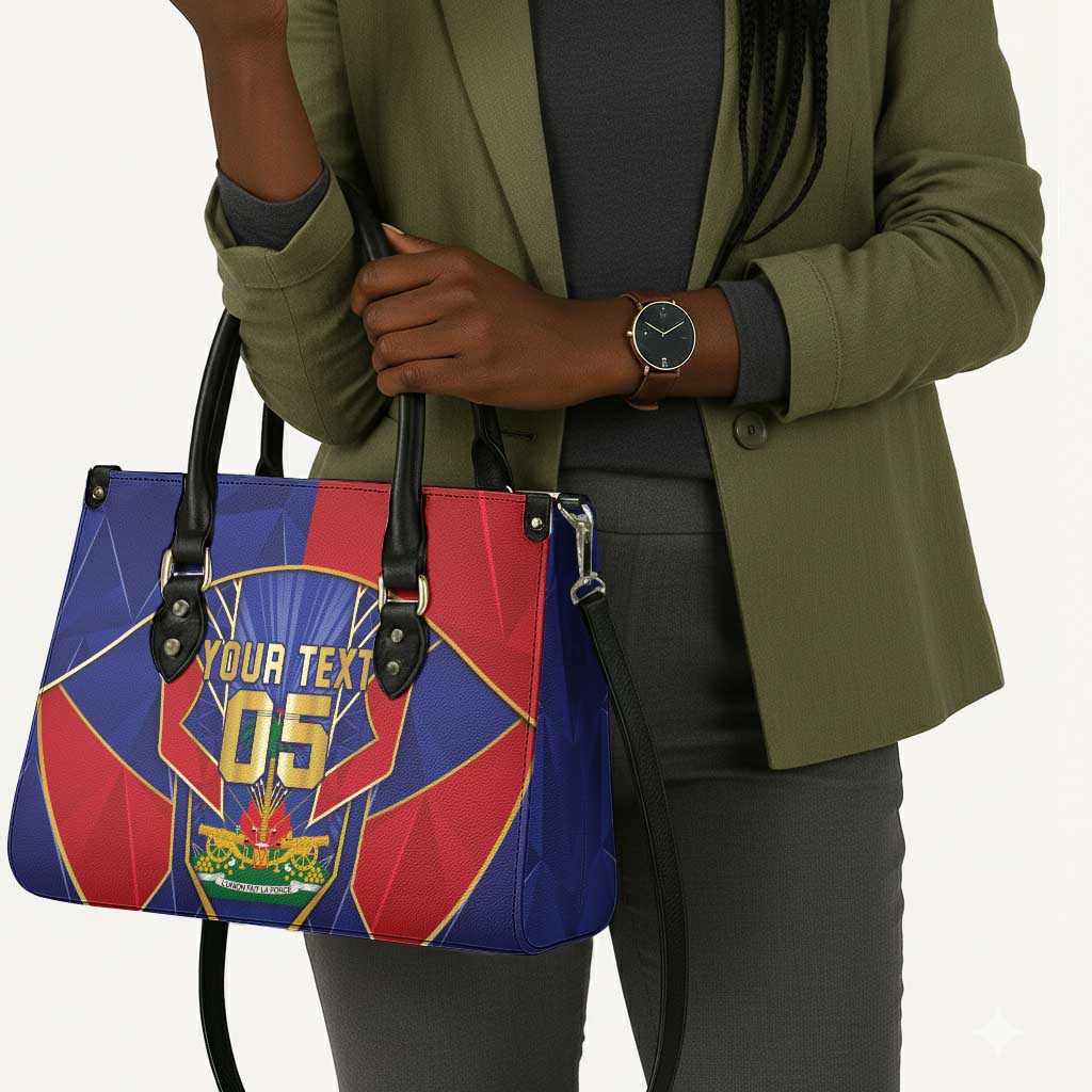 Custom Afro-Haitians Football Leather Bag Haitian Palm Tree Unique Style