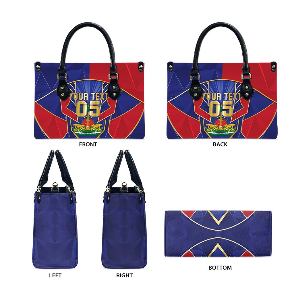 Custom Afro-Haitians Football Leather Bag Haitian Palm Tree Unique Style