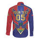 Custom Afro-Haitians Football Long Sleeve Button Shirt Haitian Palm Tree Unique Style