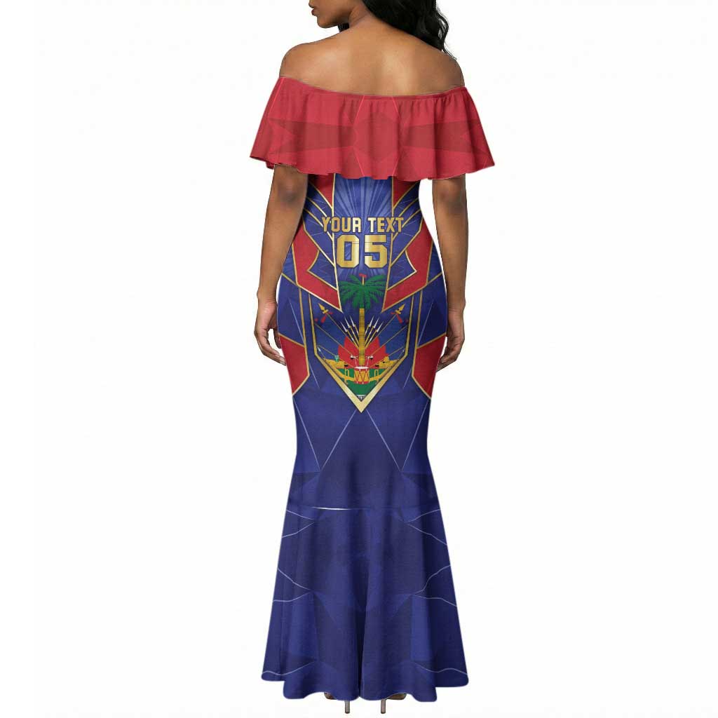 Custom Afro-Haitians Football Mermaid Dress Haitian Palm Tree Unique Style
