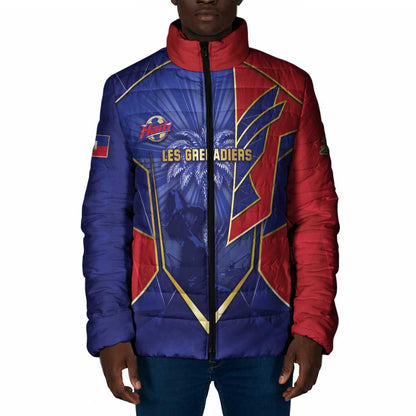 Custom Afro-Haitians Football Padded Jacket Haitian Palm Tree Unique Style